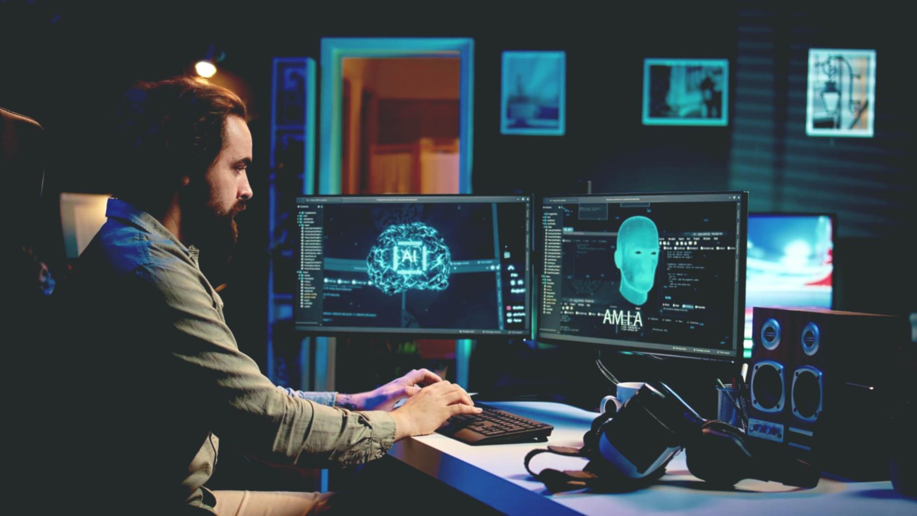 Mobile app development workspace showing modern technology solutions and professional software development environment